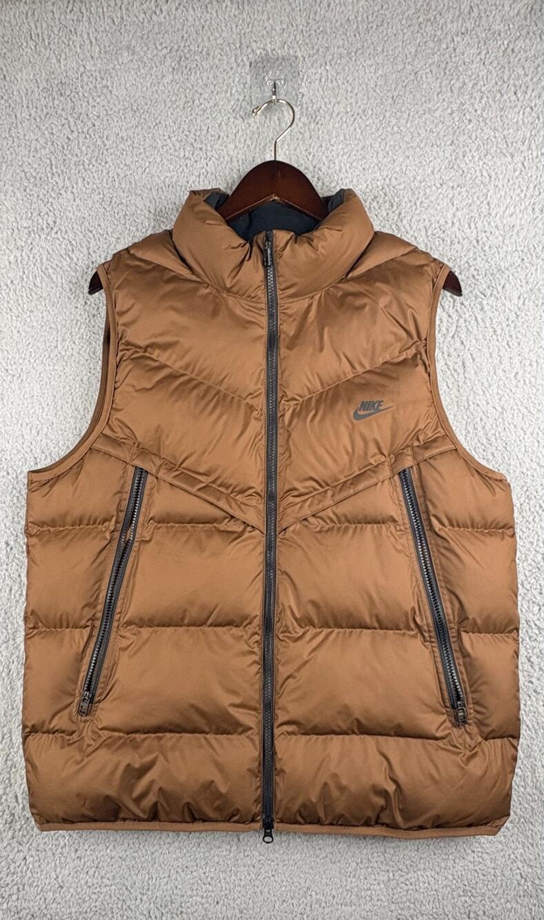 Nike Storm-Fit Windrunner Puffer Vest Men's Large Brown Sleeveless DR9617-259